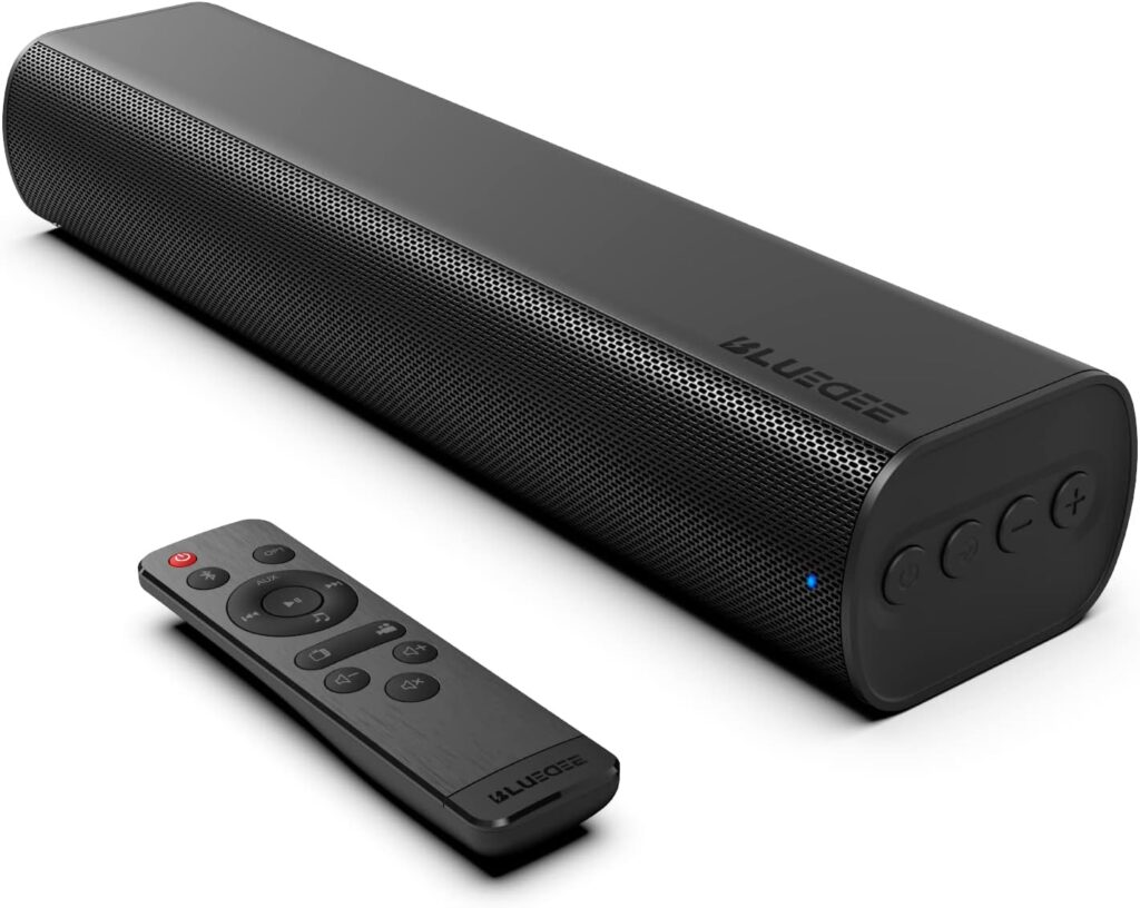 Bluedee SK300 50W Stereo Soundbar with DSP Technology, Dual Bass Radiators, Compact TV Speaker